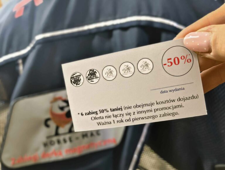 Karta rabatowa Horse-Mag z pieczątkami za zabiegi derką magnetyczną