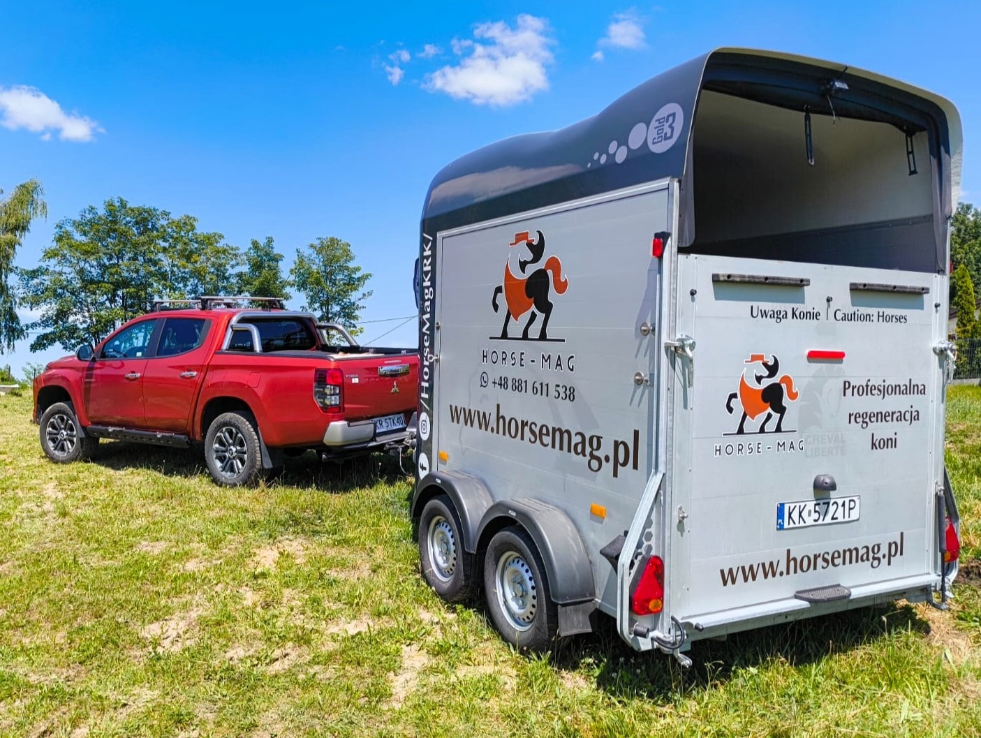 profesjonalny zestaw do transportu koni, zatwierdzony przez Powiatowego Lekarza Weterynarii