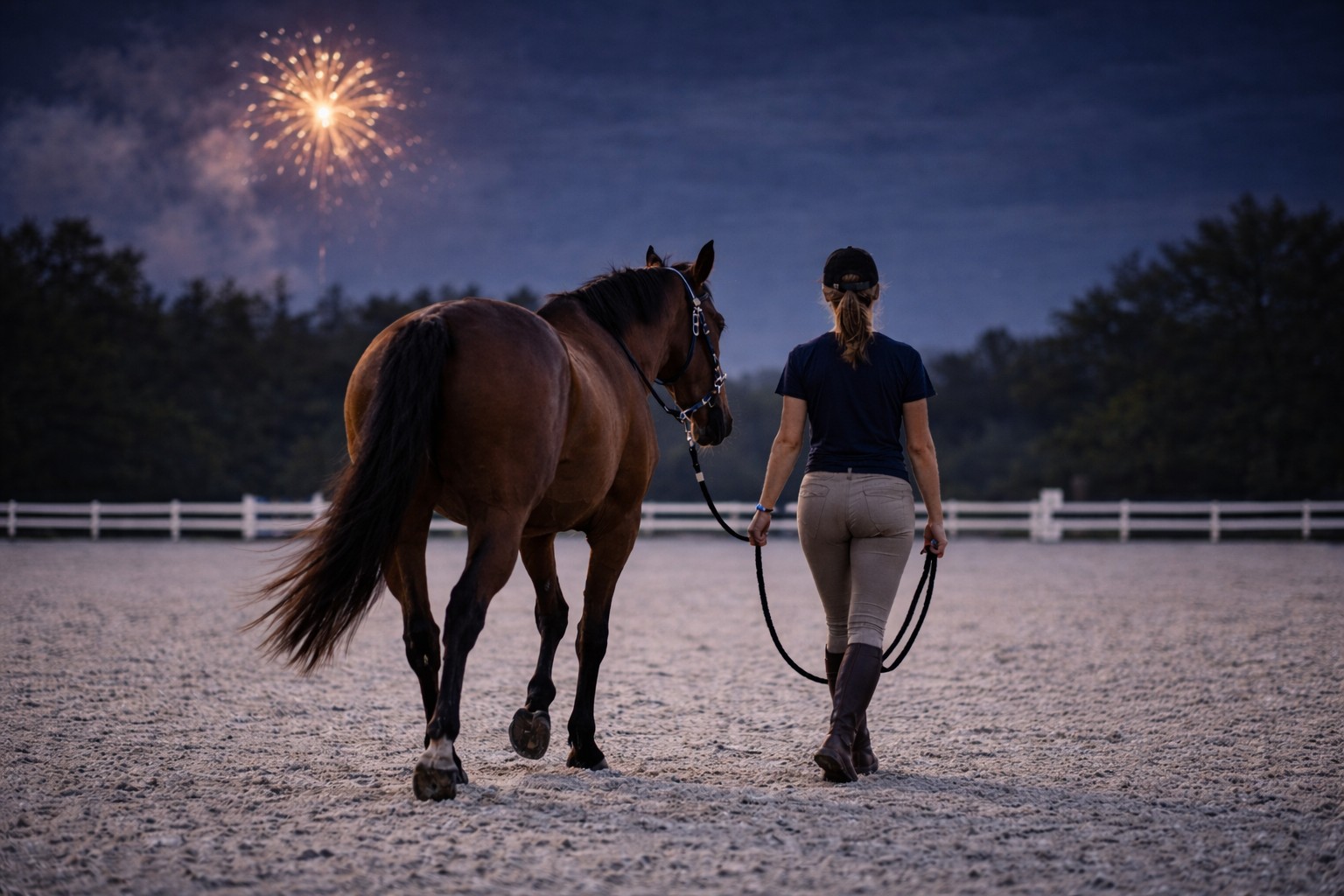 spacer z koniem w noc sylwestrową
